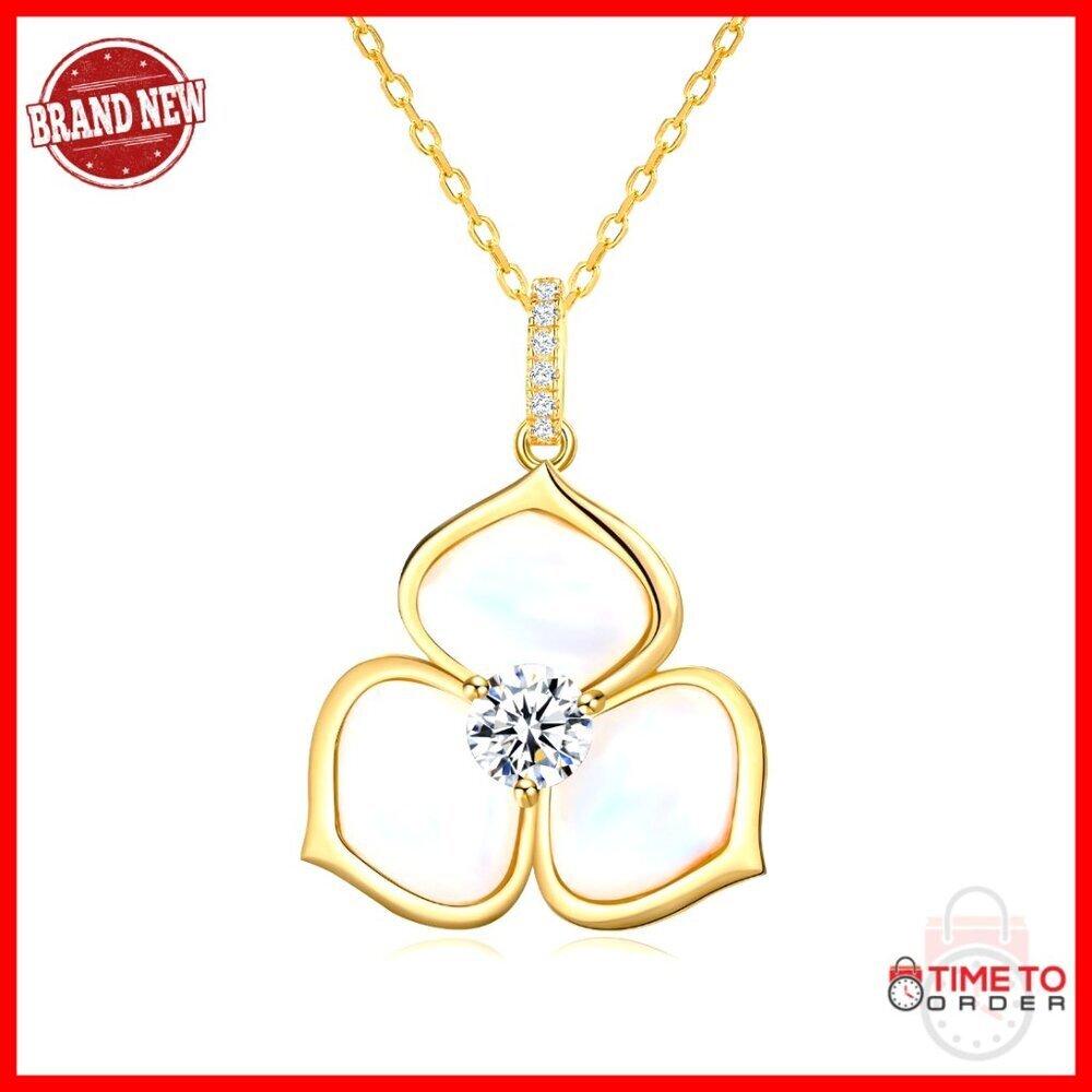 Sterling Silver Floral Pendant Necklace Boho Elegant Gemstone Jewelry Gift